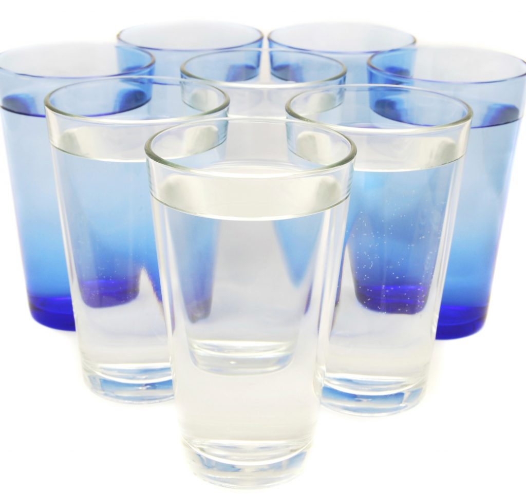 8 water glasses